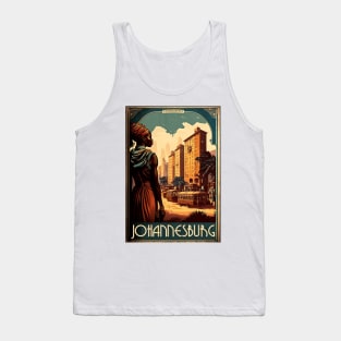 Johannesburg South Africa Vintage Travel Art Poster Tank Top